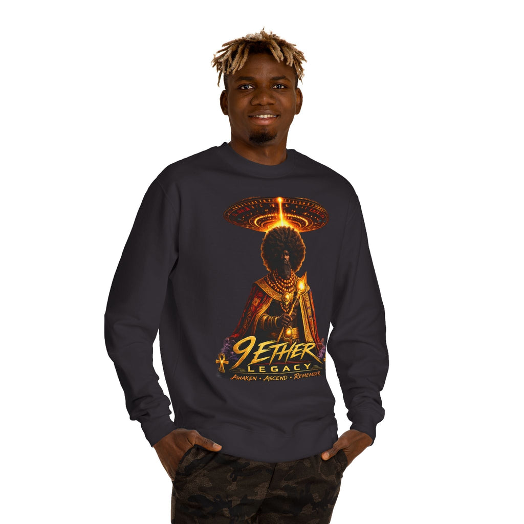 Ether Legacy Crewneck Sweatshirt — Afro-Futurist Sci‑Fi Graphic Pullover Printify