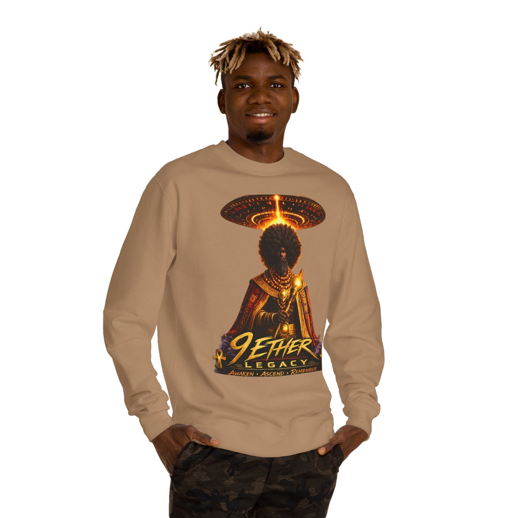 Ether Legacy Crewneck Sweatshirt — Afro-Futurist Sci‑Fi Graphic Pullover Printify