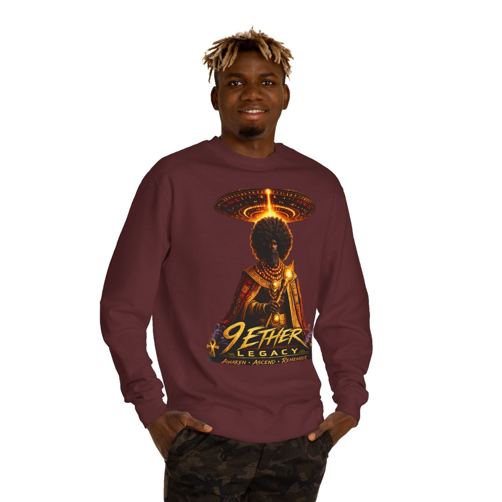 Ether Legacy Crewneck Sweatshirt — Afro-Futurist Sci‑Fi Graphic Pullover Printify
