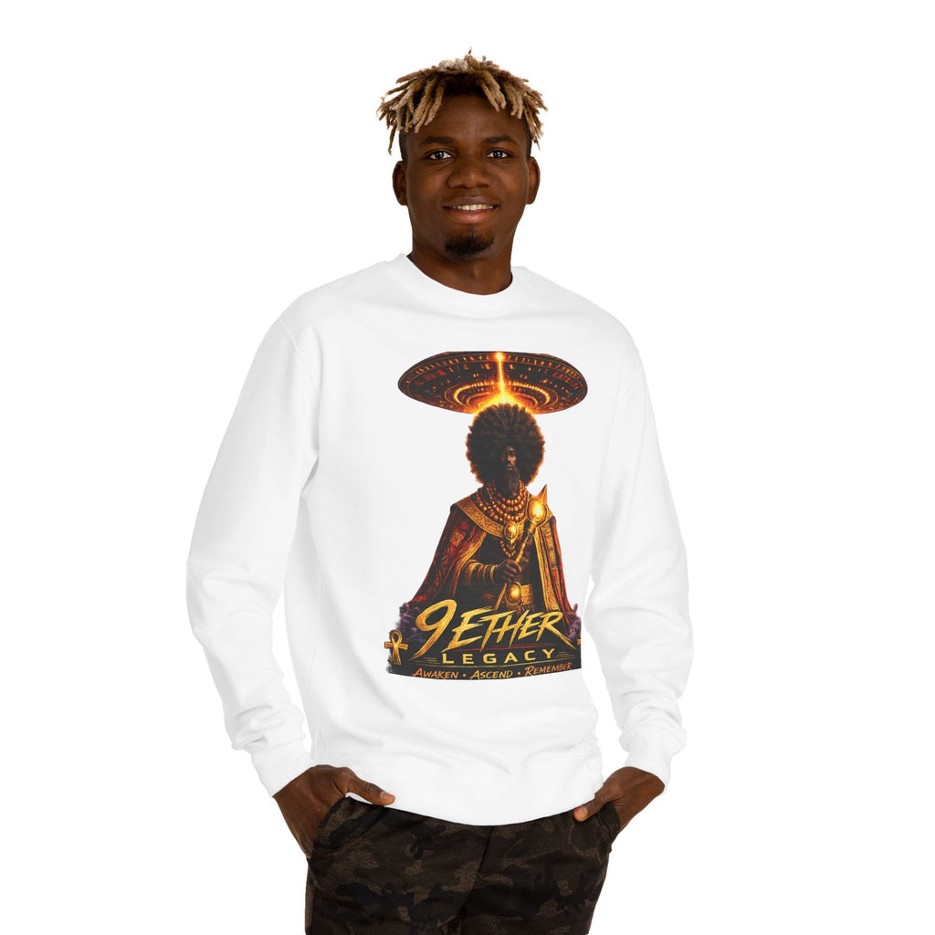 Ether Legacy Crewneck Sweatshirt — Afro-Futurist Sci‑Fi Graphic Pullover Printify