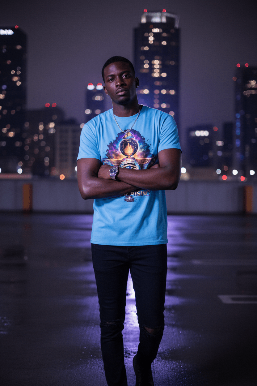 Ether Rising Tee Night City Black Model