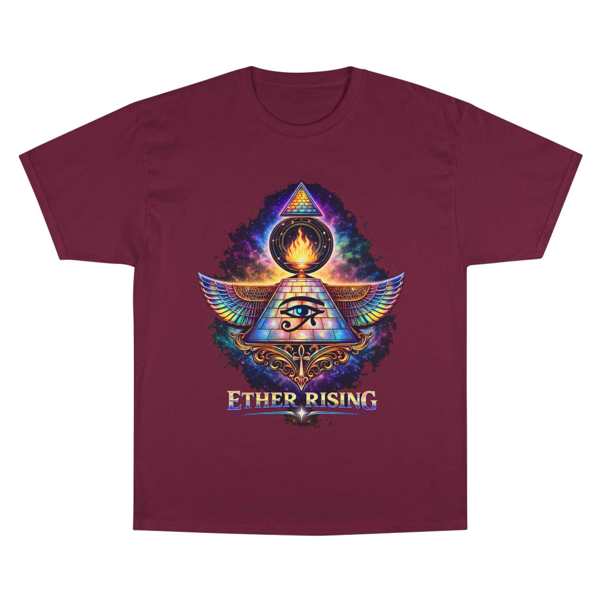 Ether Rising T-Shirt — Mystic All-Seeing Eye Graphic Tee Printify