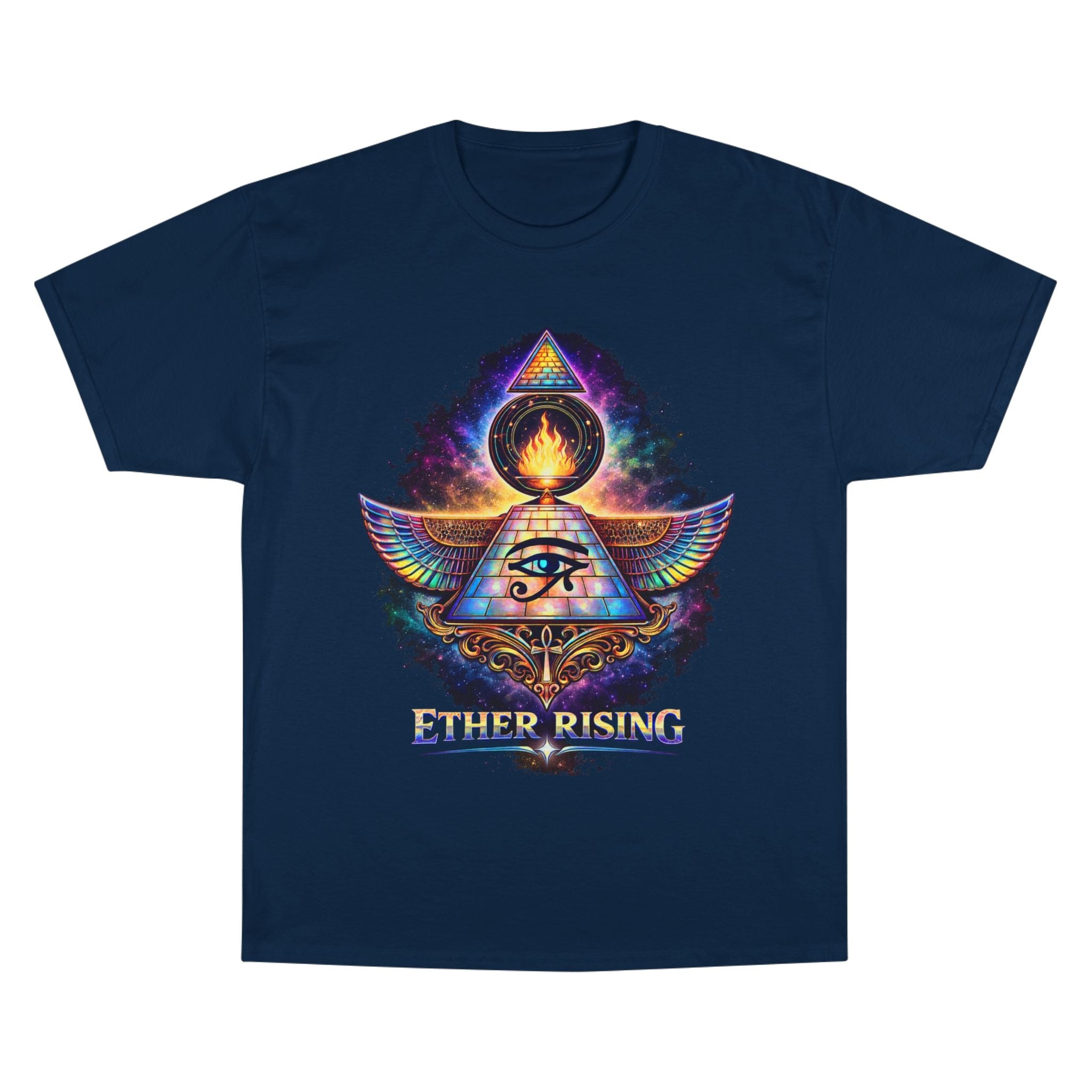 Ether Rising T-Shirt — Mystic All-Seeing Eye Graphic Tee Printify