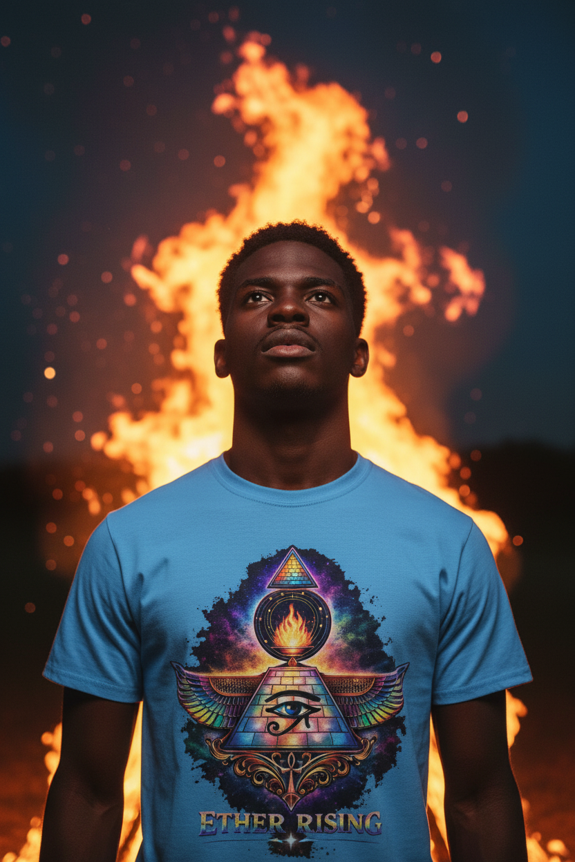 Ether Rising Tee Bonfire Black Model