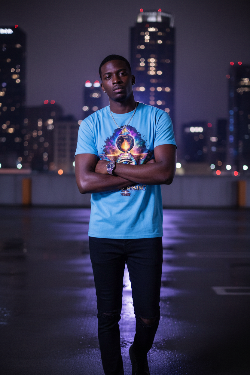 Ether Rising Tee Night City Black Model