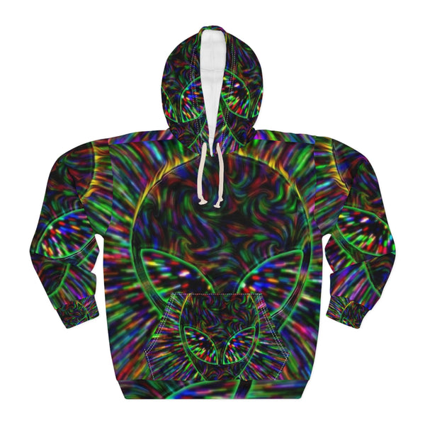Extraterrestrial Pullover Hoodie — All-Over Print Alien Design