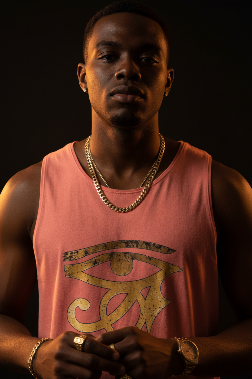 Eye of Horus Ankh Tank — Studio Close-Up