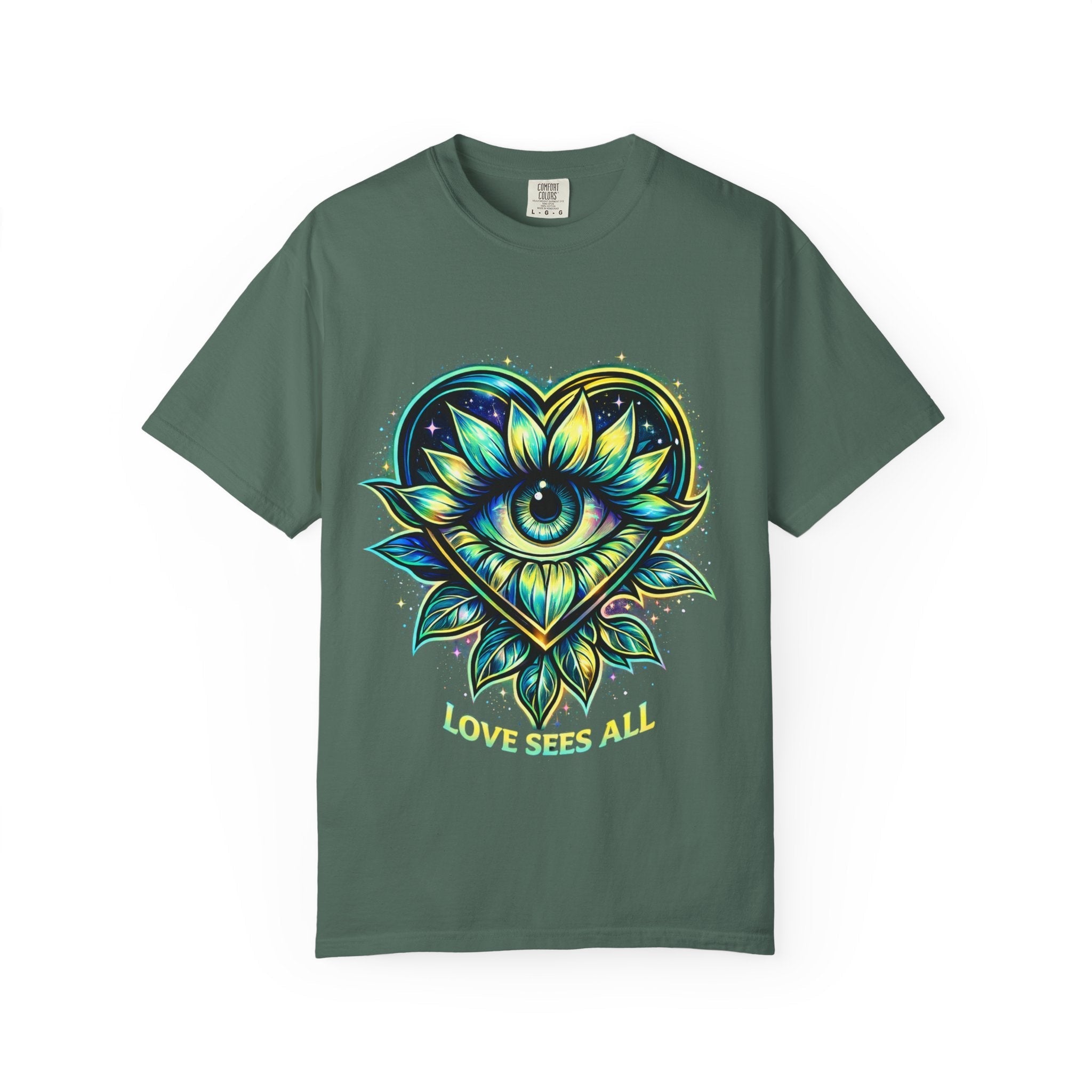 Eye of Love Graphic T-Shirt — "Love Wins All" Spiritual Lotus Tee Printify