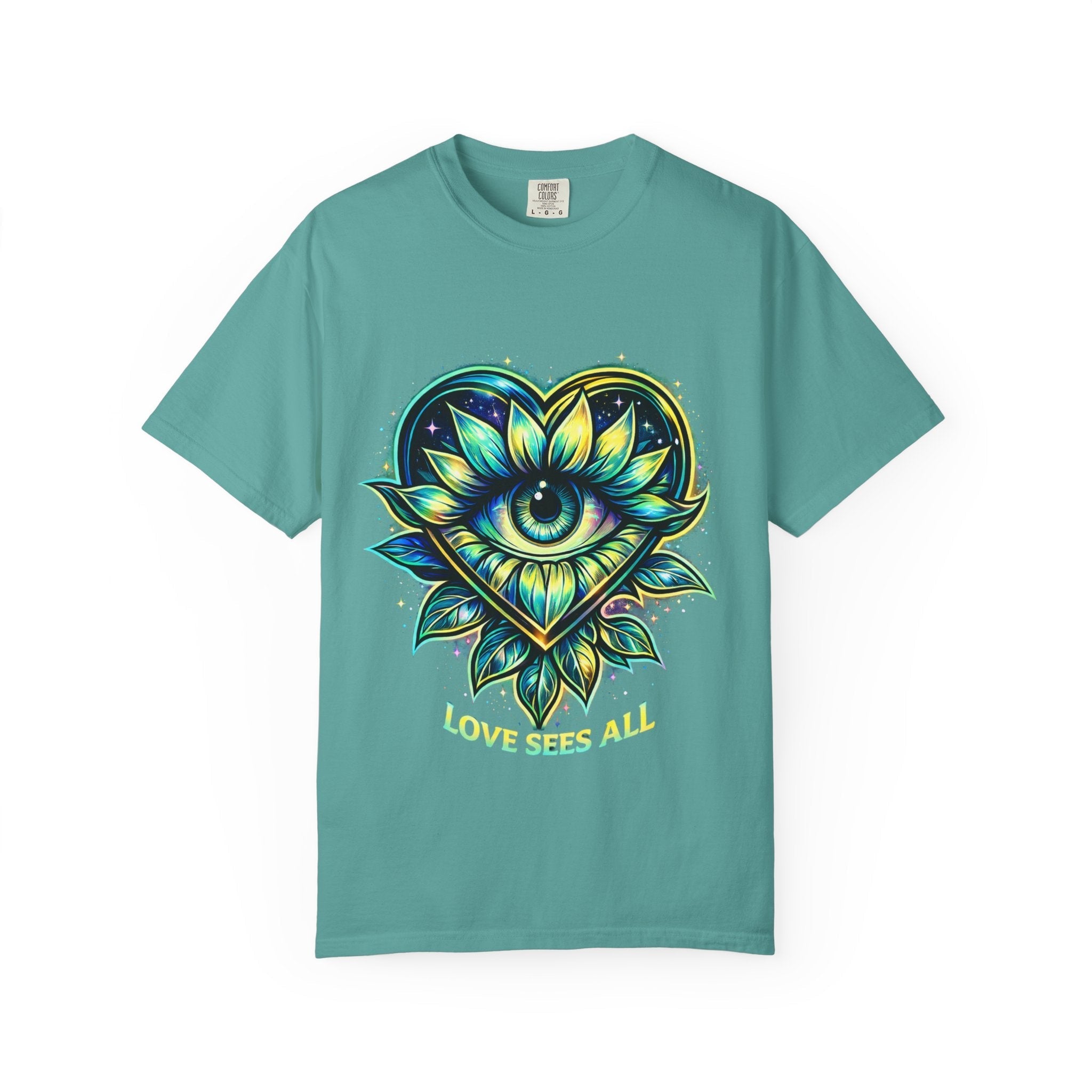 Eye of Love Graphic T-Shirt — "Love Wins All" Spiritual Lotus Tee Printify