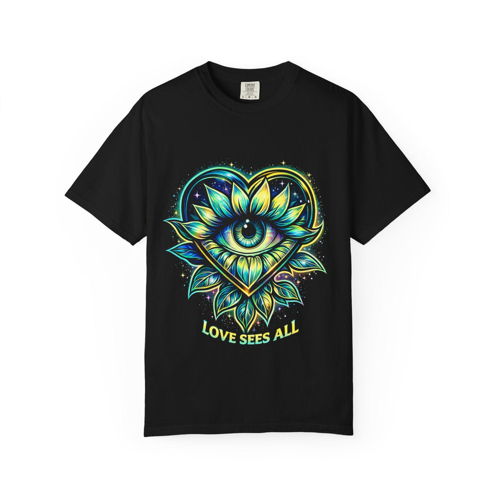 Eye of Love Graphic T-Shirt — "Love Wins All" Spiritual Lotus Tee Printify