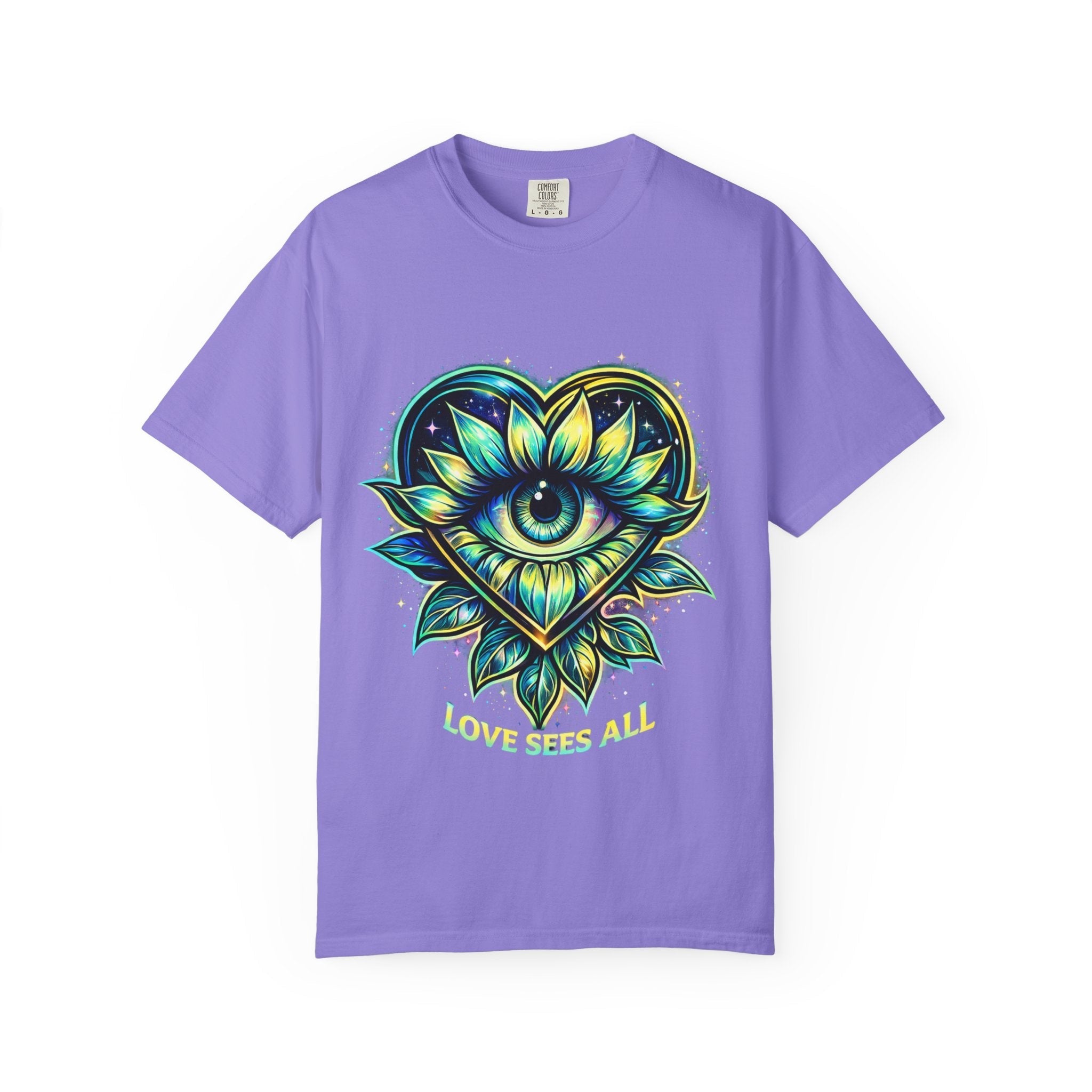 Eye of Love Graphic T-Shirt — "Love Wins All" Spiritual Lotus Tee Printify