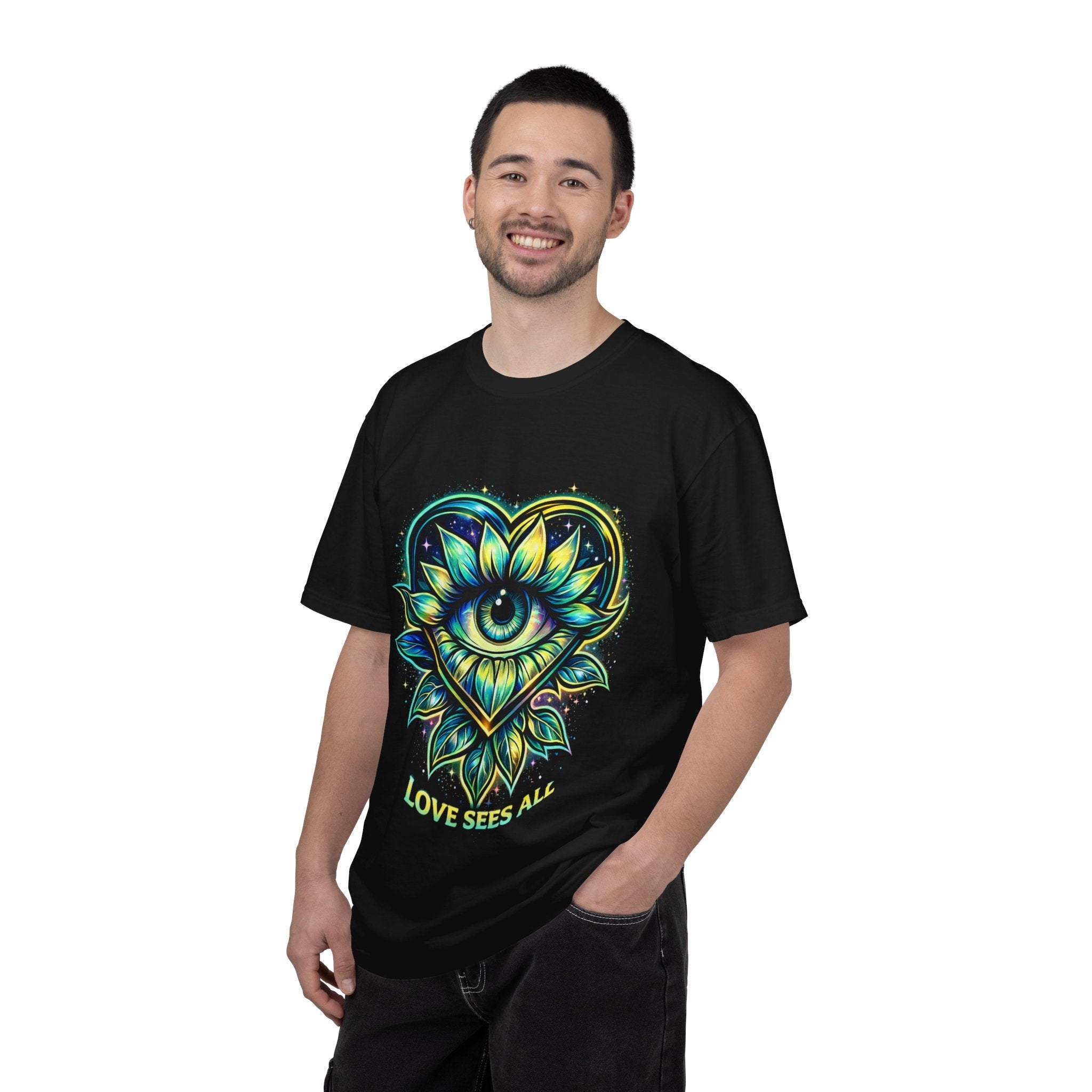 Eye of Love Graphic T-Shirt — "Love Wins All" Spiritual Lotus Tee Printify