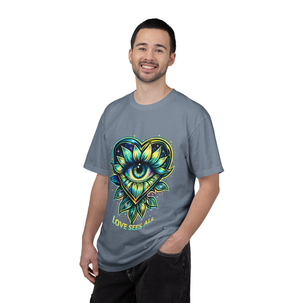 Eye of Love Graphic T-Shirt — "Love Wins All" Spiritual Lotus Tee Printify