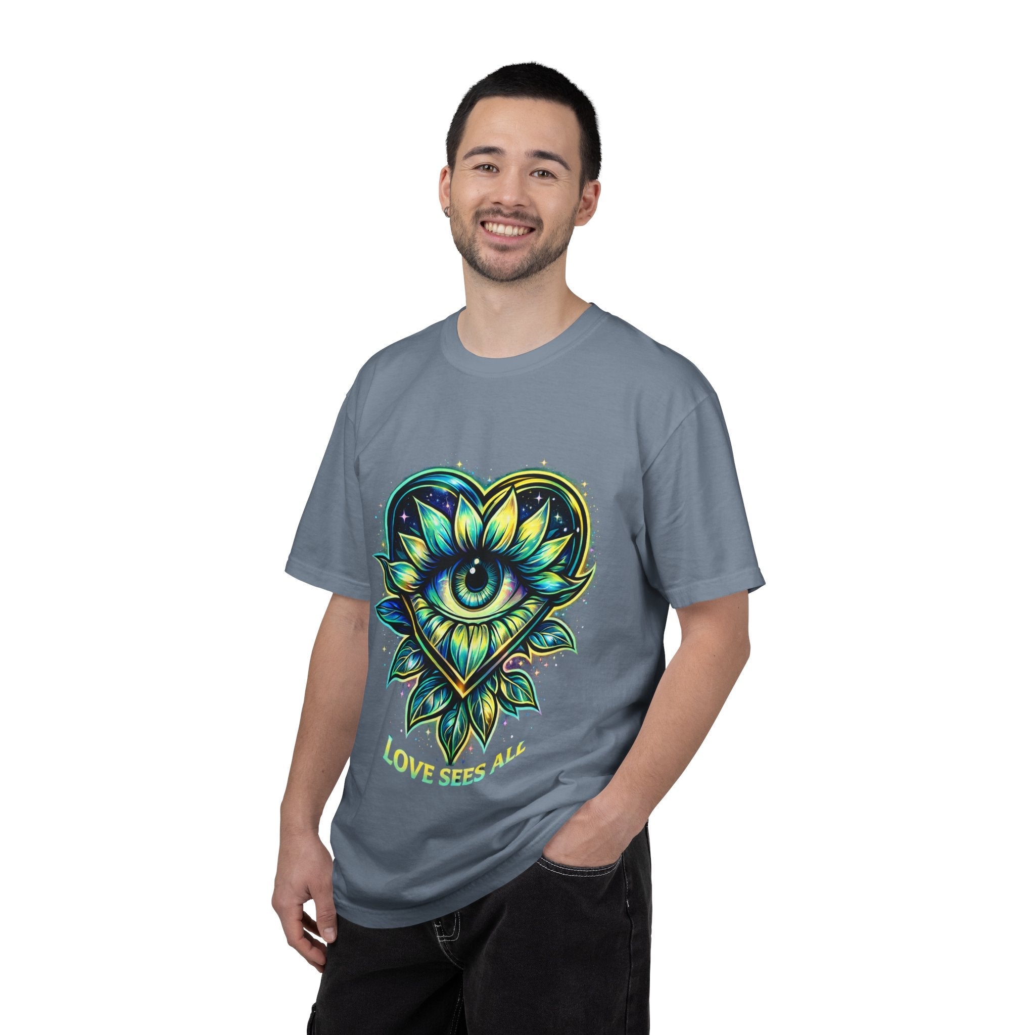 Eye of Love Graphic T-Shirt — "Love Wins All" Spiritual Lotus Tee Printify