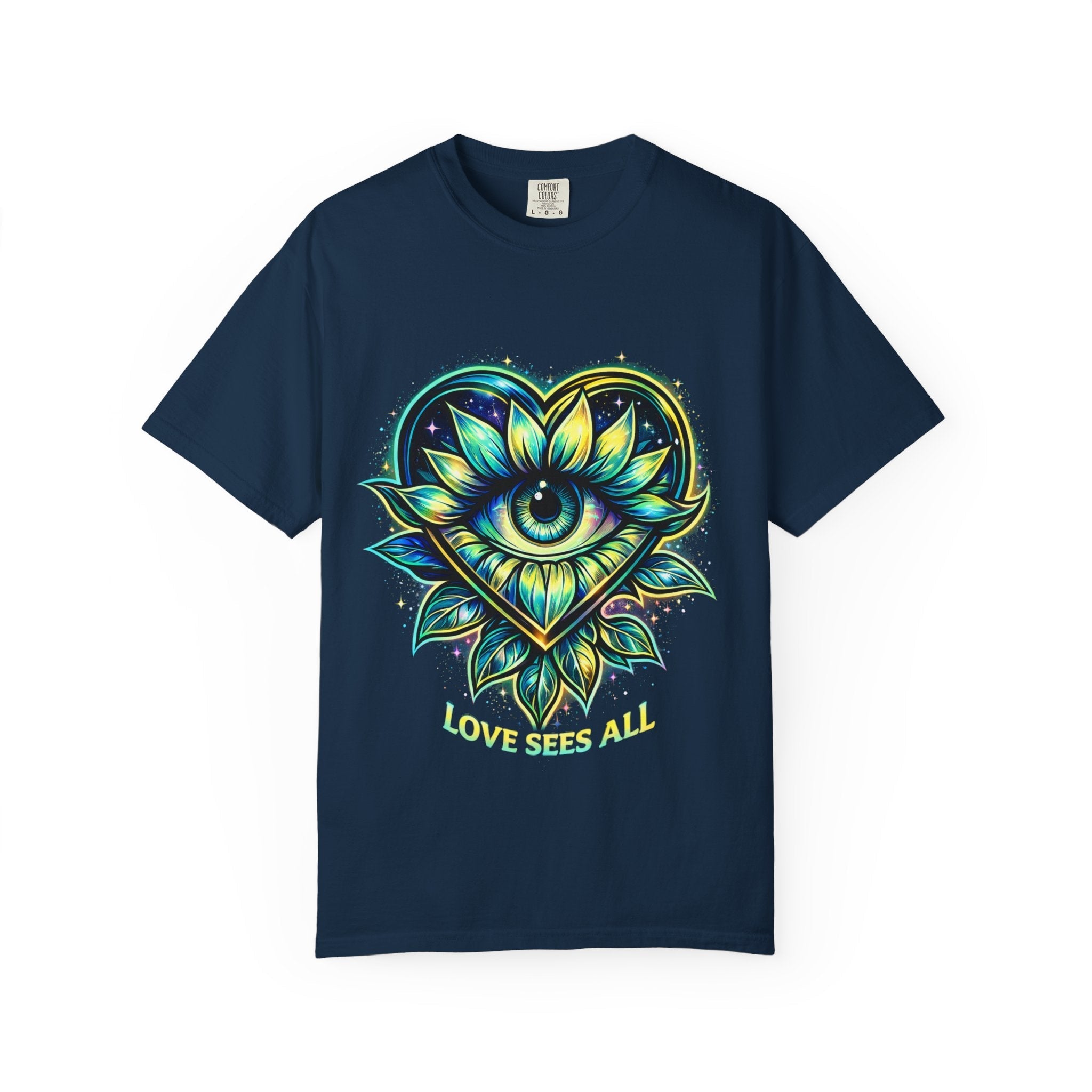 Eye of Love Graphic T-Shirt — "Love Wins All" Spiritual Lotus Tee Printify
