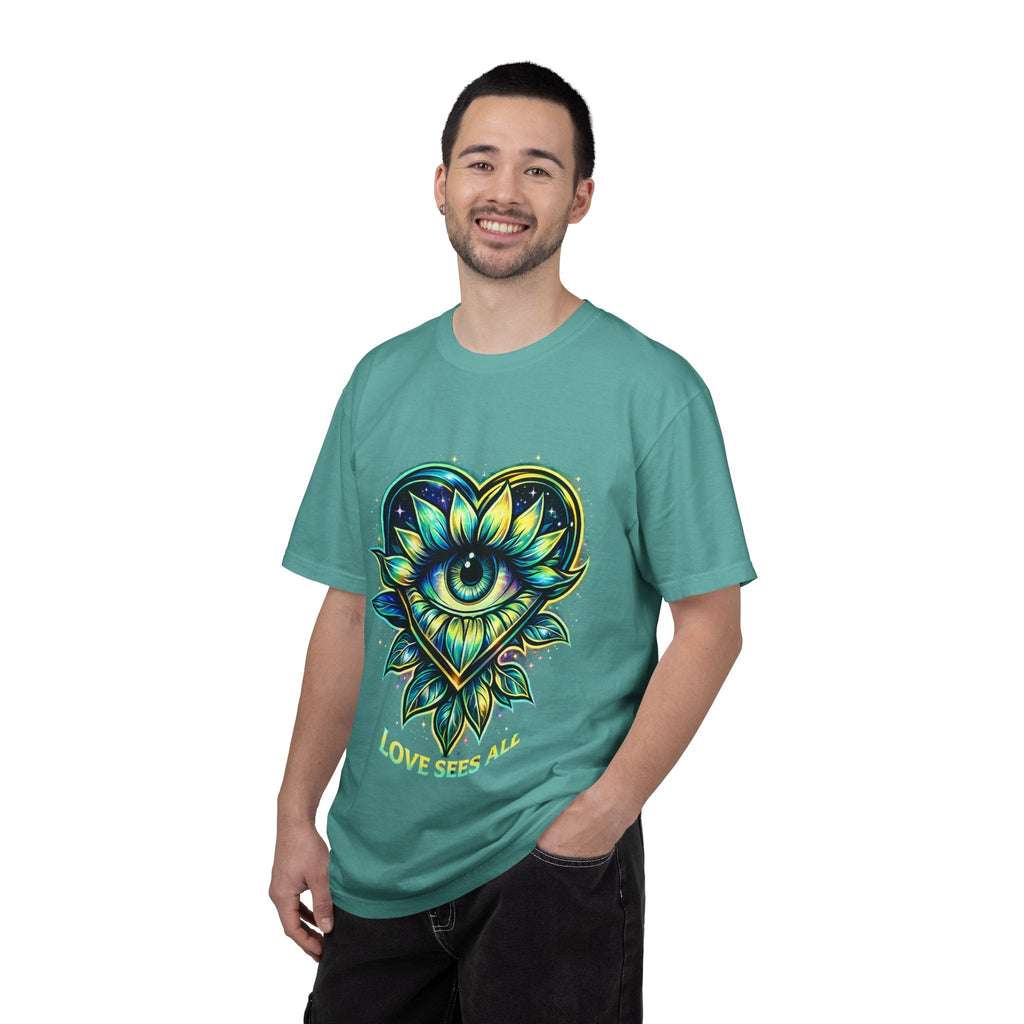 Eye of Love Graphic T-Shirt — "Love Wins All" Spiritual Lotus Tee Printify