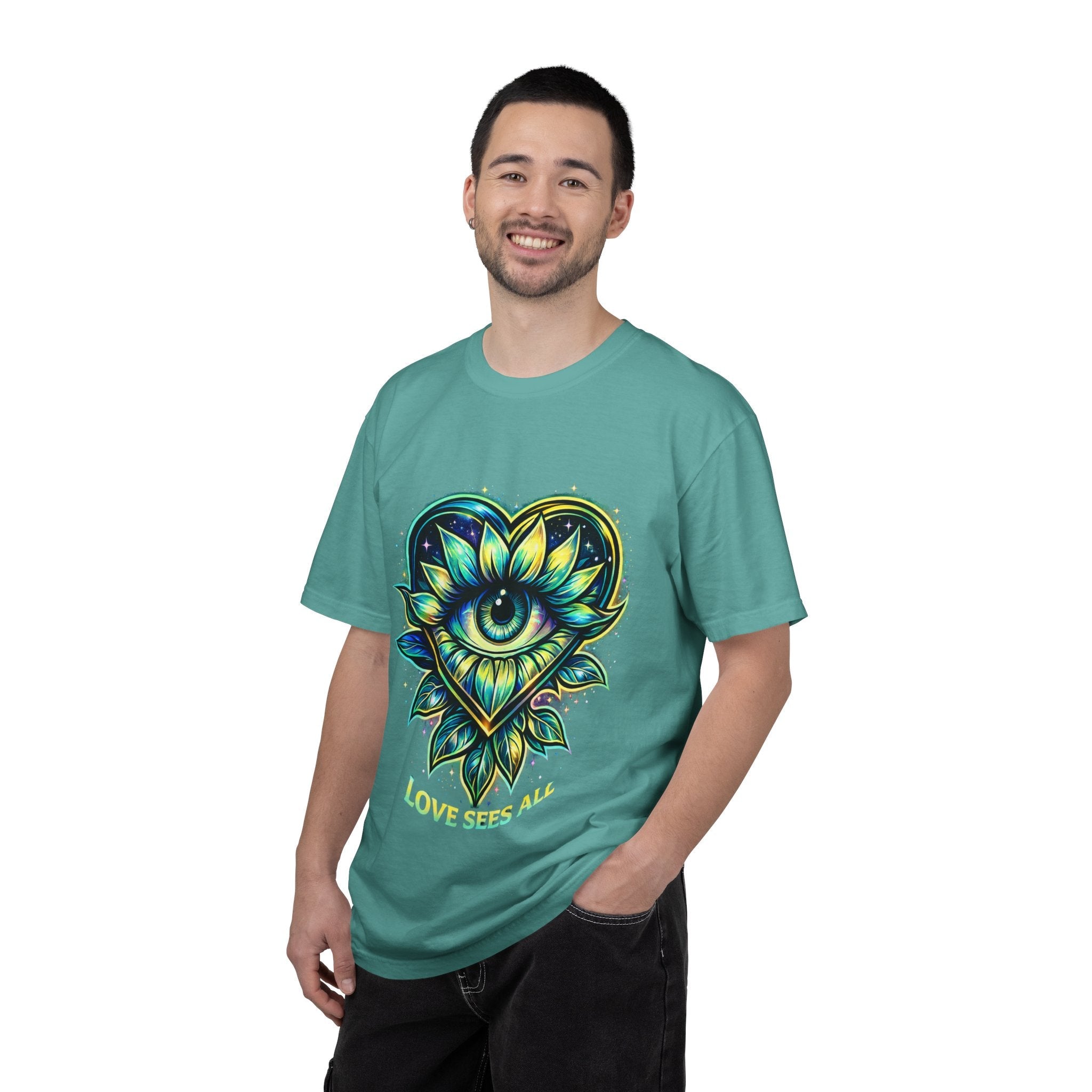 Eye of Love Graphic T-Shirt — "Love Wins All" Spiritual Lotus Tee Printify