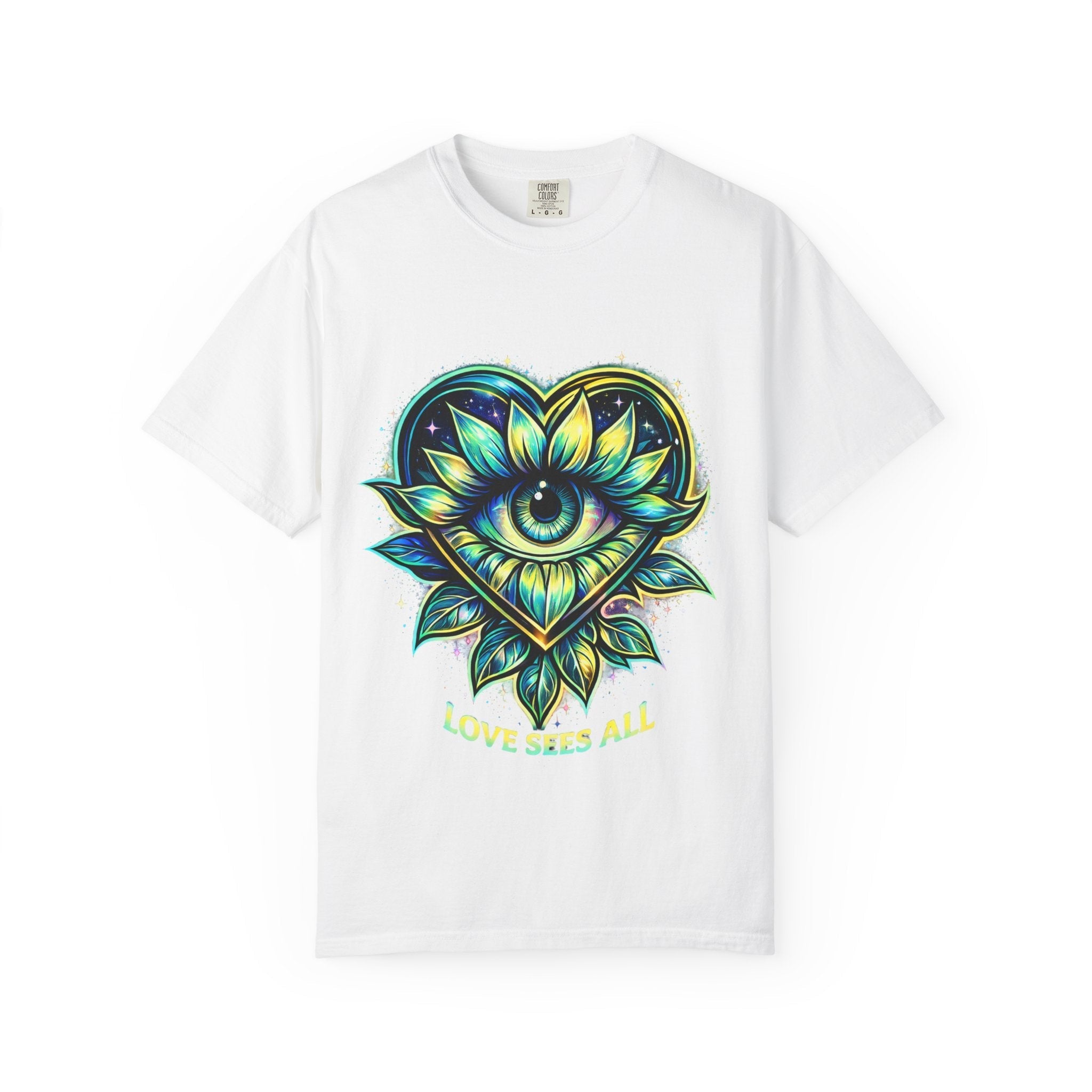 Eye of Love Graphic T-Shirt — "Love Wins All" Spiritual Lotus Tee Printify