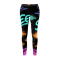 Eye-Print Women's Leggings — Colorful Feather & Eyelash All-Over Print Printify