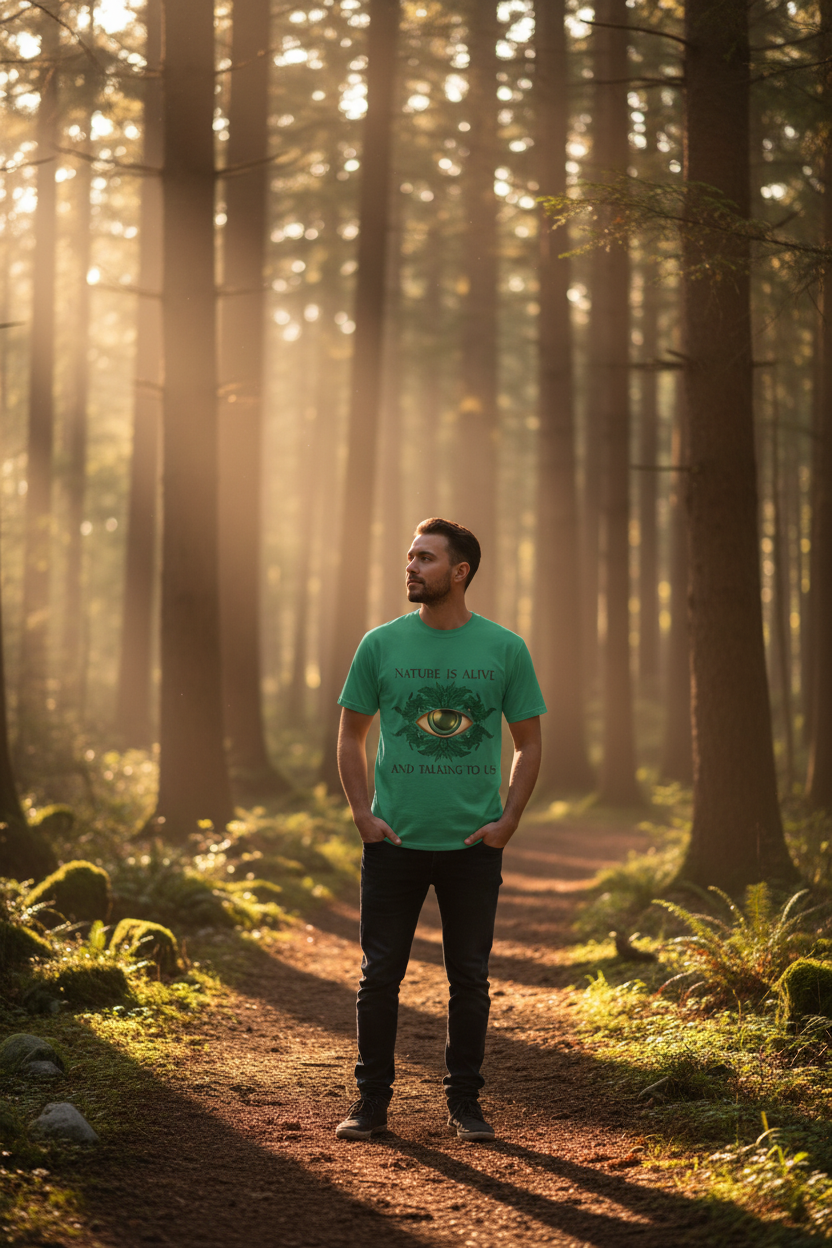Forest trail golden hour