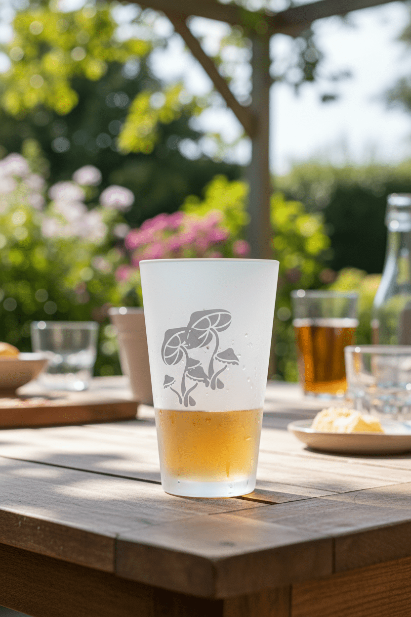 Mushroom Pint Glass Outdoor