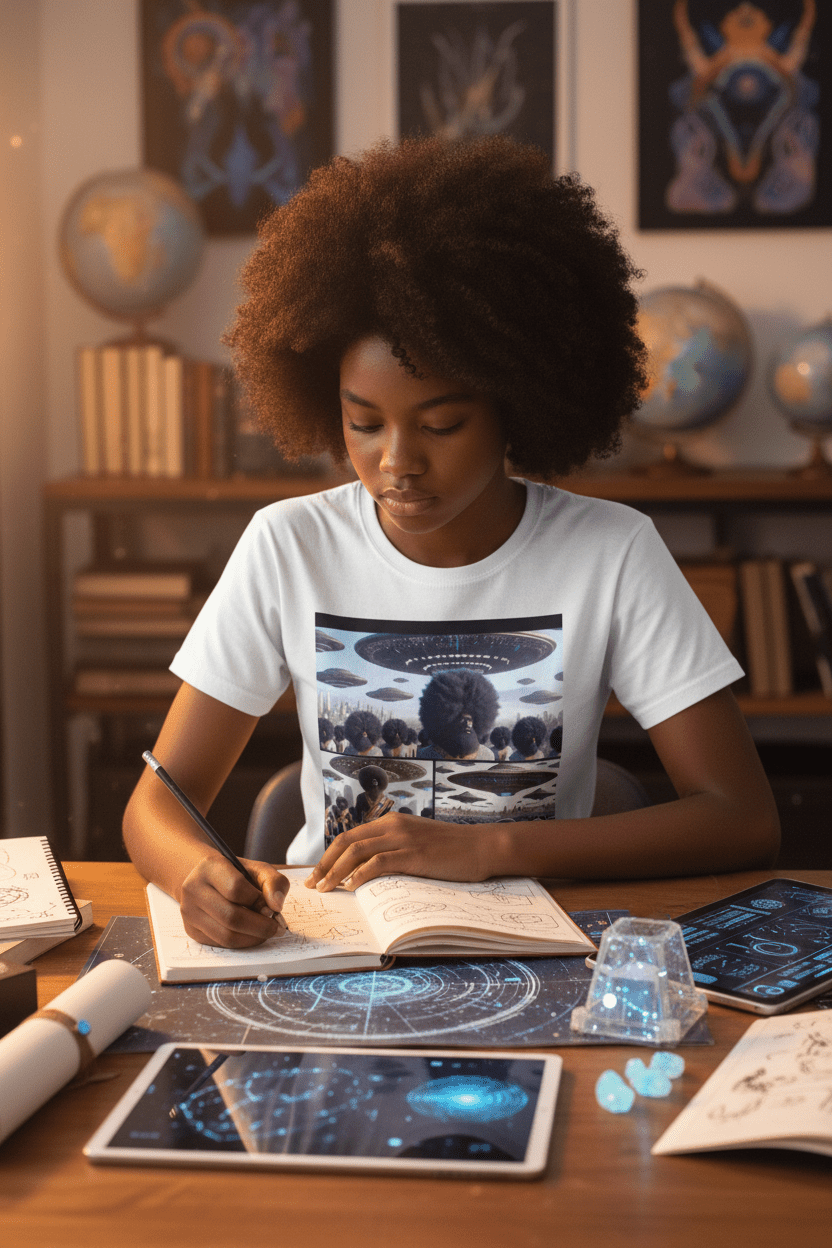 Cosmic Panel Tee – Girl Indoor v2