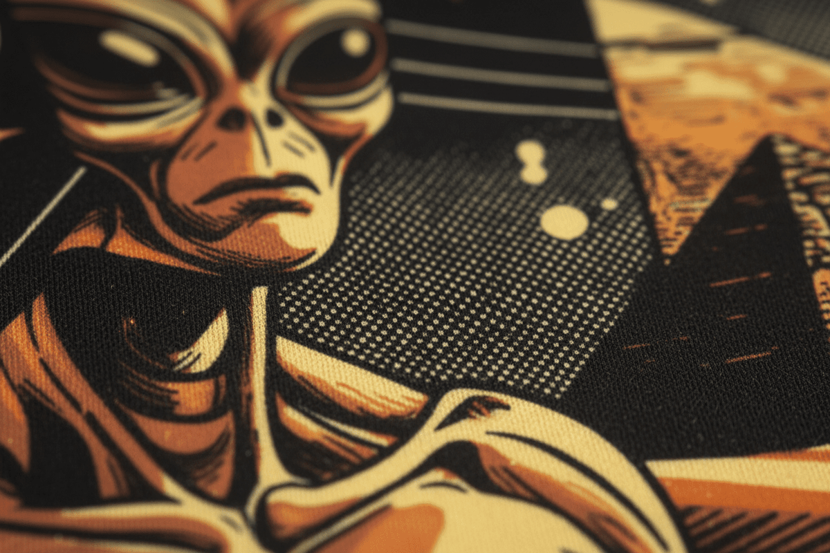 Extreme close-up print detail