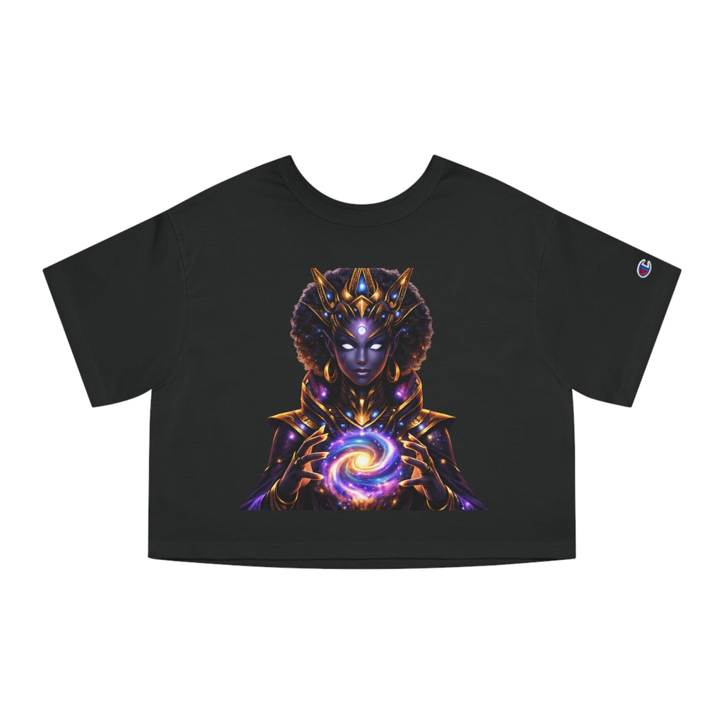 Galactic Empress Cropped Tee — Cosmic Queen Graphic Shirt Printify