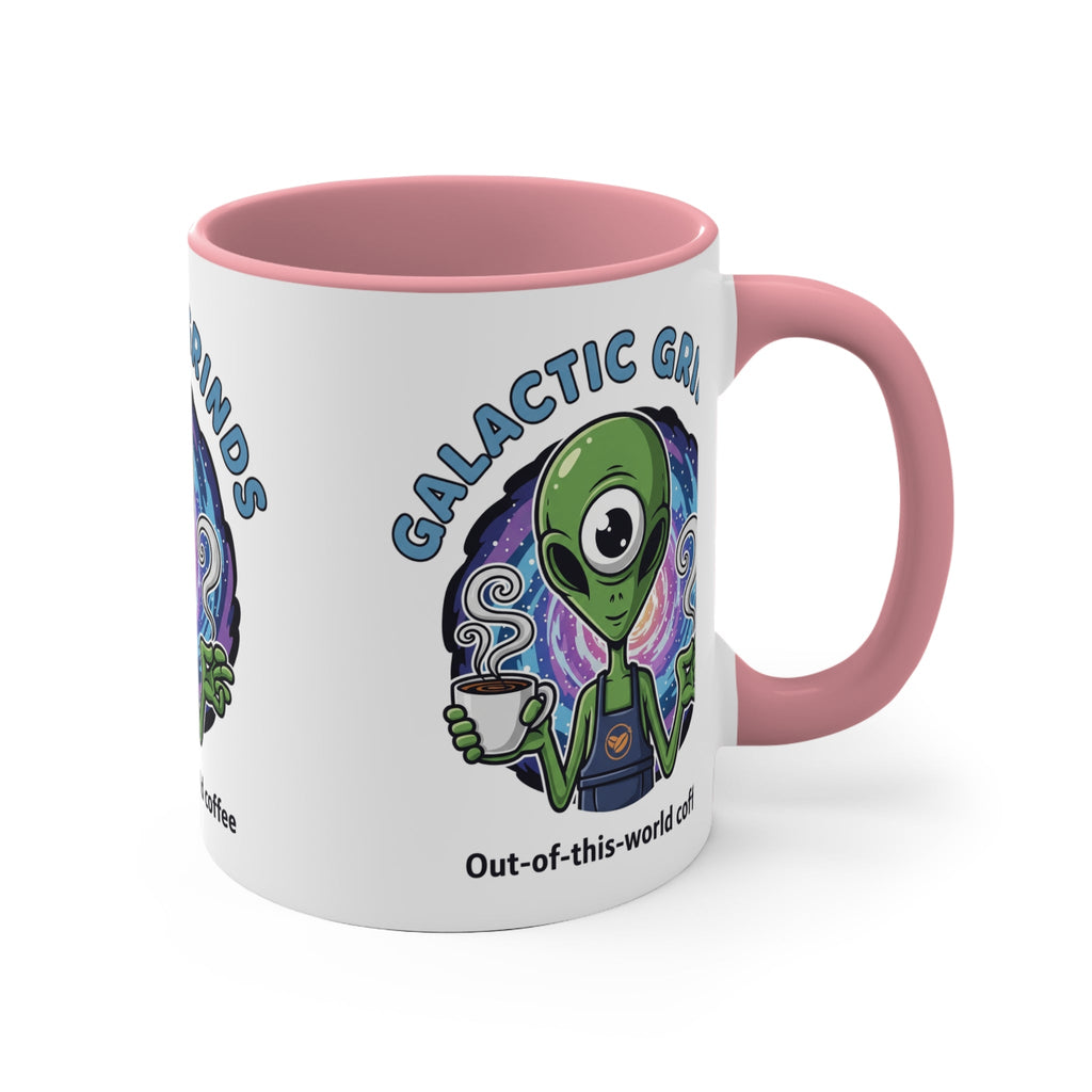 Galactic Grinds Alien 11oz Accent Mug, Fun Coffee Mug for Sci-Fi Lovers, Unique Gift for Birthdays and Holidays, Quirky Drinkware☕️ Printify