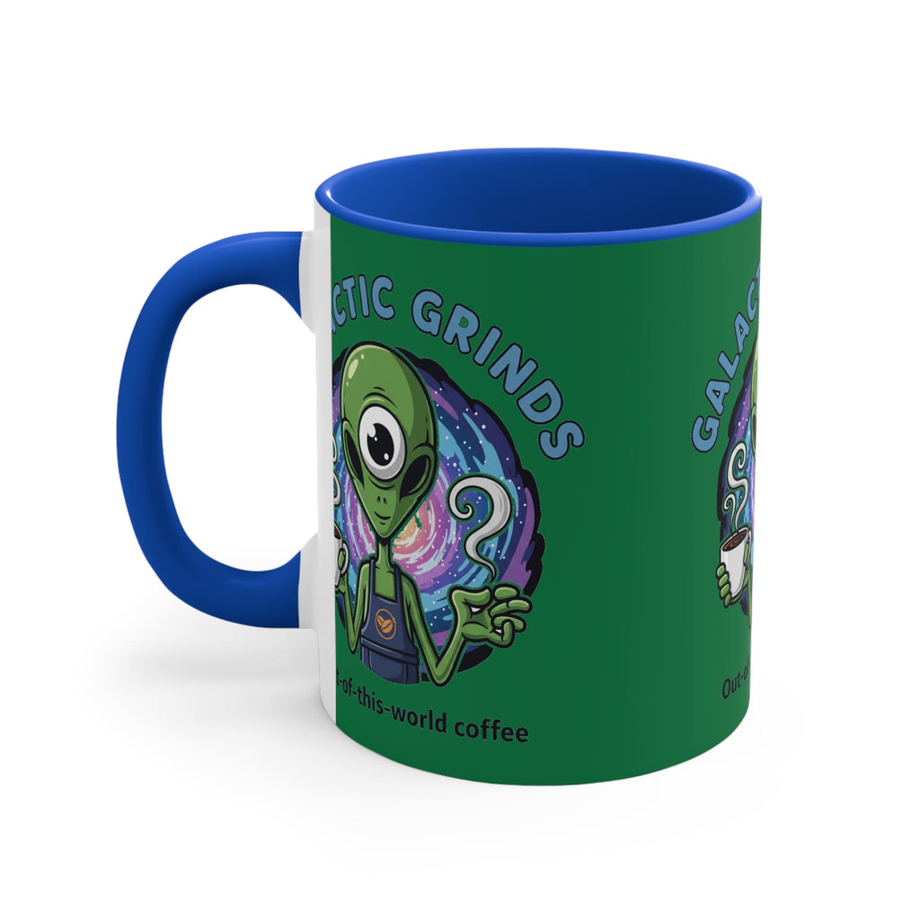 Galactic Grinds Alien Accent Mug - Fun Coffee Mug, Space Lover Gift, Unique Kitchen Decor, Whimsical Alien Design, Out-of-this-world Coffee☕️ Printify