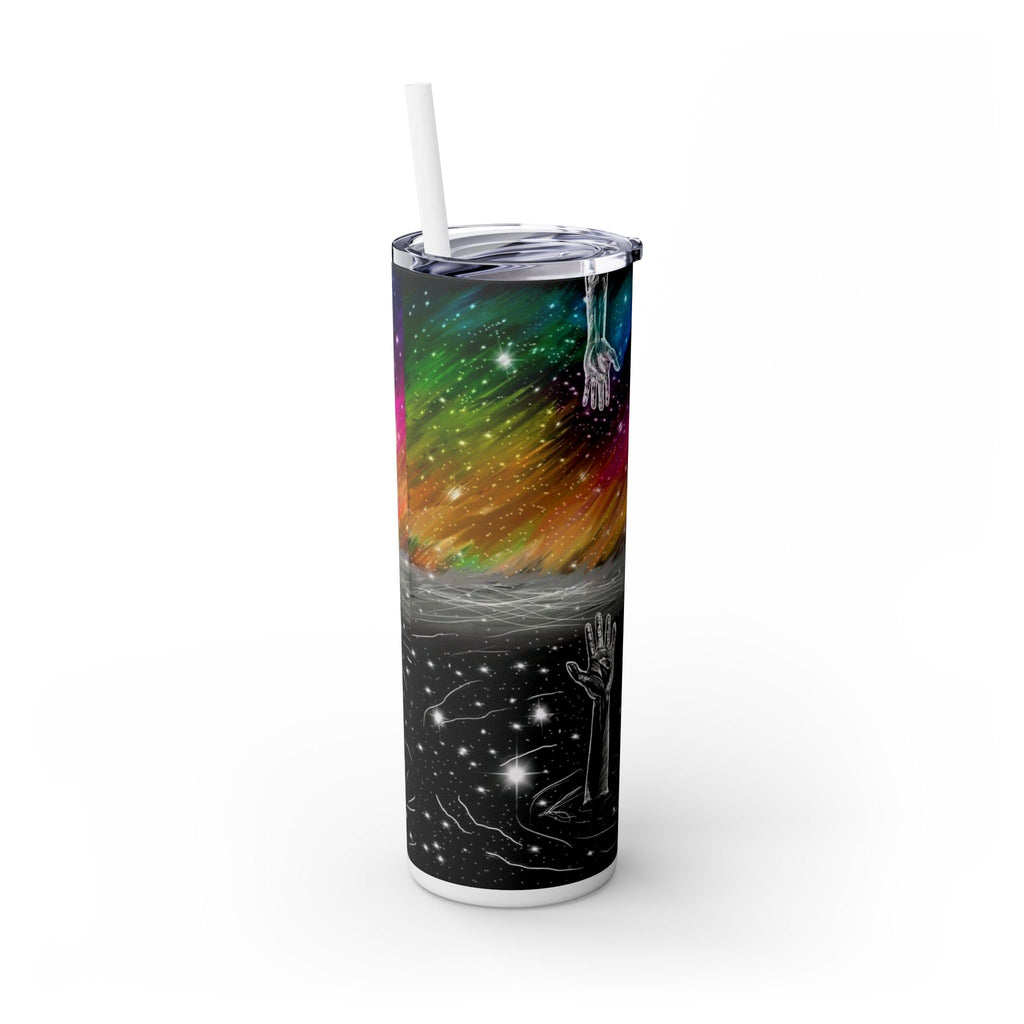 Galactic Inspiration Skinny Tumbler, Cosmic Drinkware for Space Lovers, 20oz Tumbler with Straw, Unique Gift, Science-Themed Cup, Astronomy