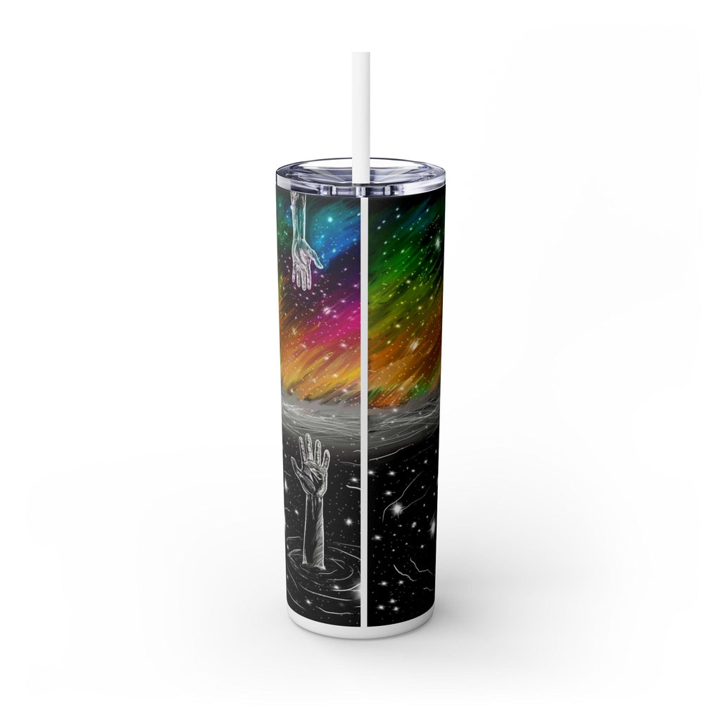 Galactic Inspiration Skinny Tumbler, Cosmic Drinkware for Space Lovers, 20oz Tumbler with Straw, Unique Gift, Science-Themed Cup, Astronomy