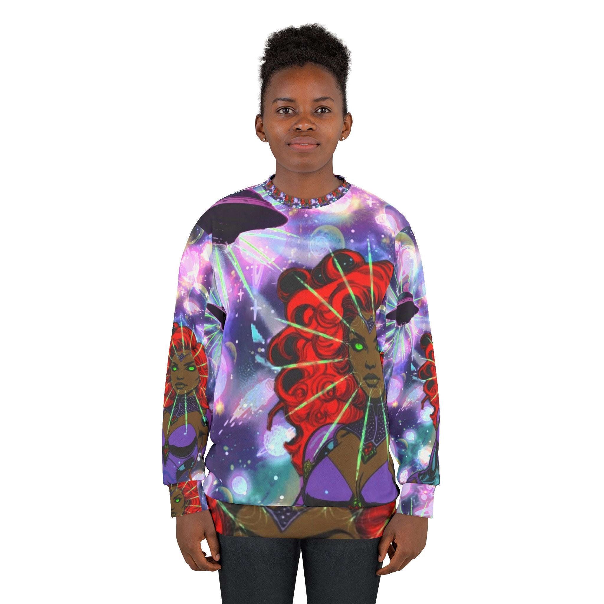 Galactic Neon Goddess Sweatshirt