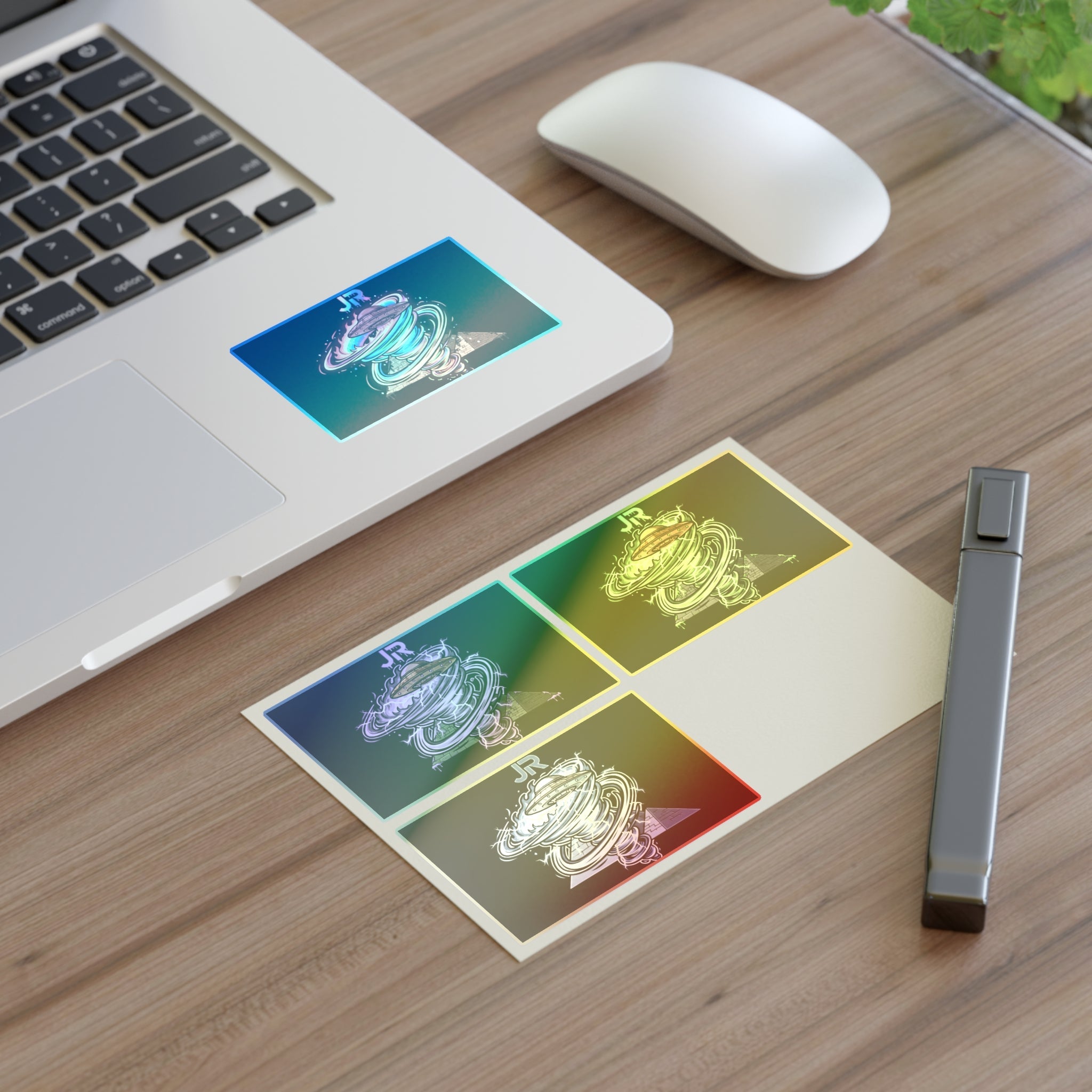 Galactic Tornado Sticker Sheet — Colorful Space Planet Decals Printify
