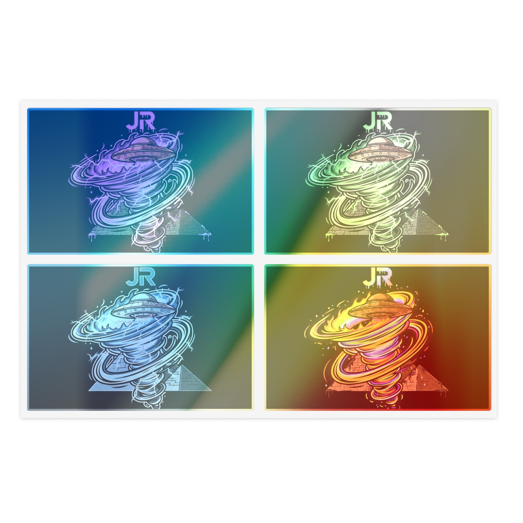 Galactic Tornado Sticker Sheet — Colorful Space Planet Decals Printify