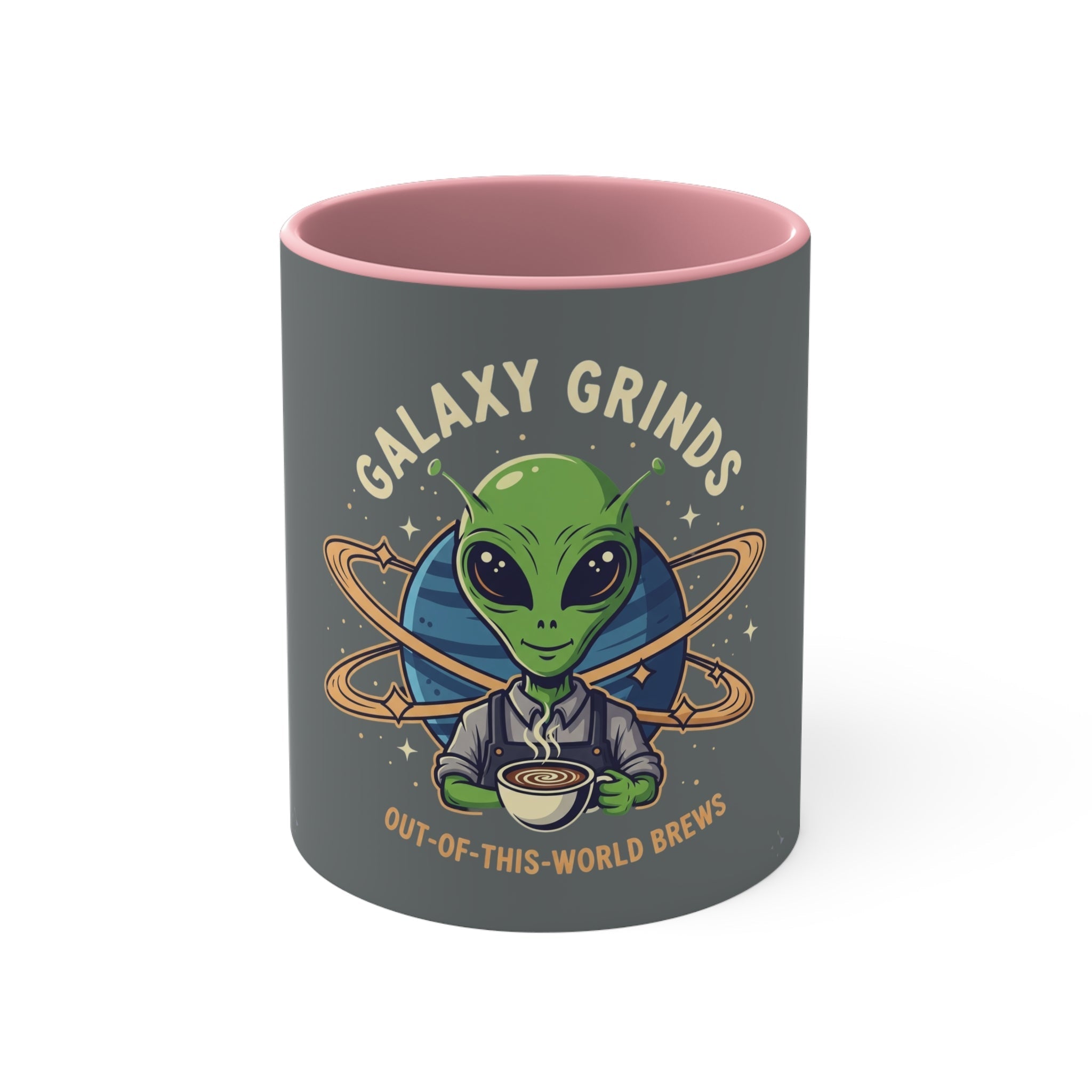 Galaxy Grinds Alien Coffee Mug – Cosmic Grind 11oz Accent Mug Printify