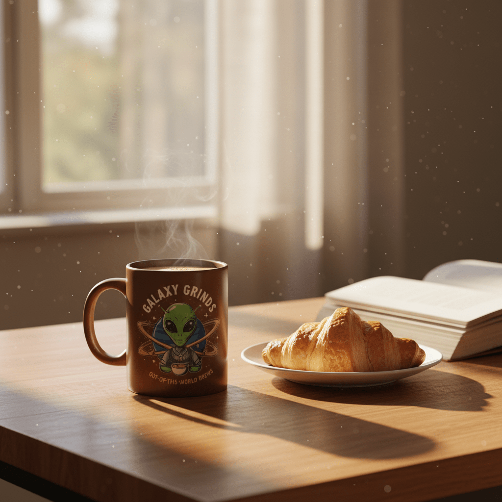 Galaxy Grinds Morning Coffee Lifestyle