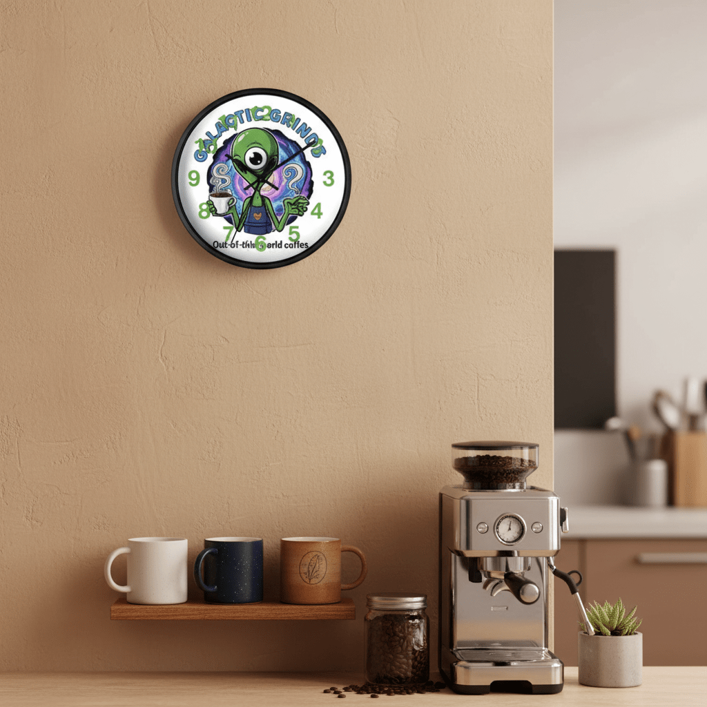 Galaxy Grinds Clock Coffee Bar Lifestyle