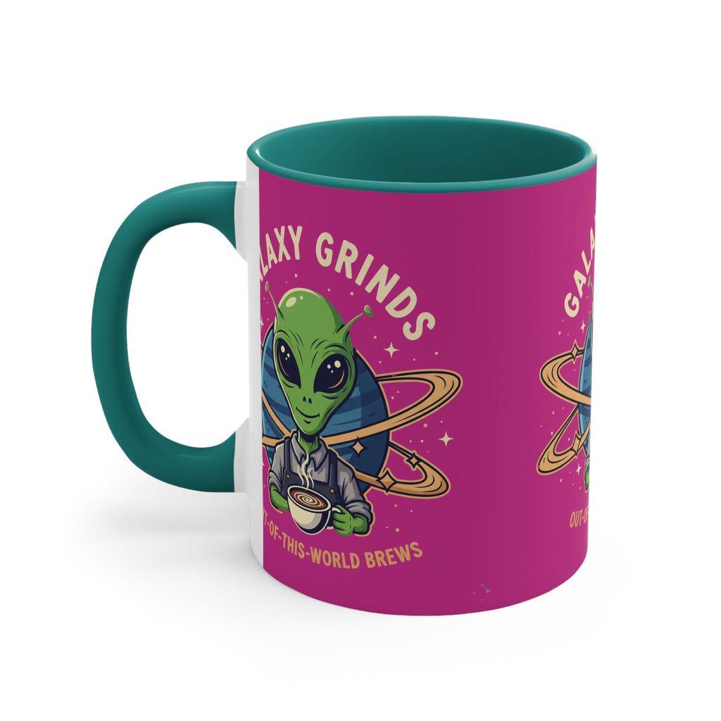 Galaxy Grinds Coffee Mug — Alien 'Out-of-This-World Brews' 11oz Accent Mug Printify