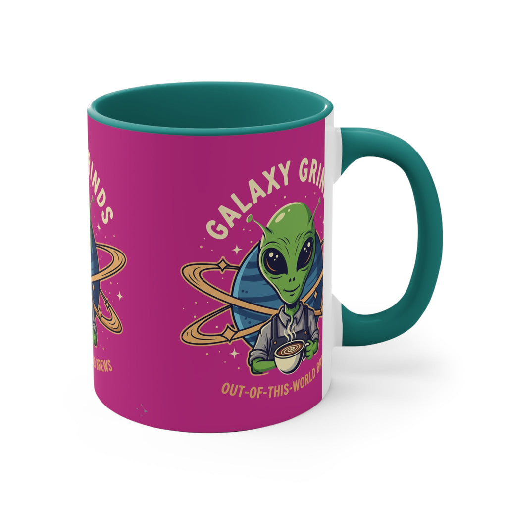 Galaxy Grinds Coffee Mug — Alien 'Out-of-This-World Brews' 11oz Accent Mug Printify