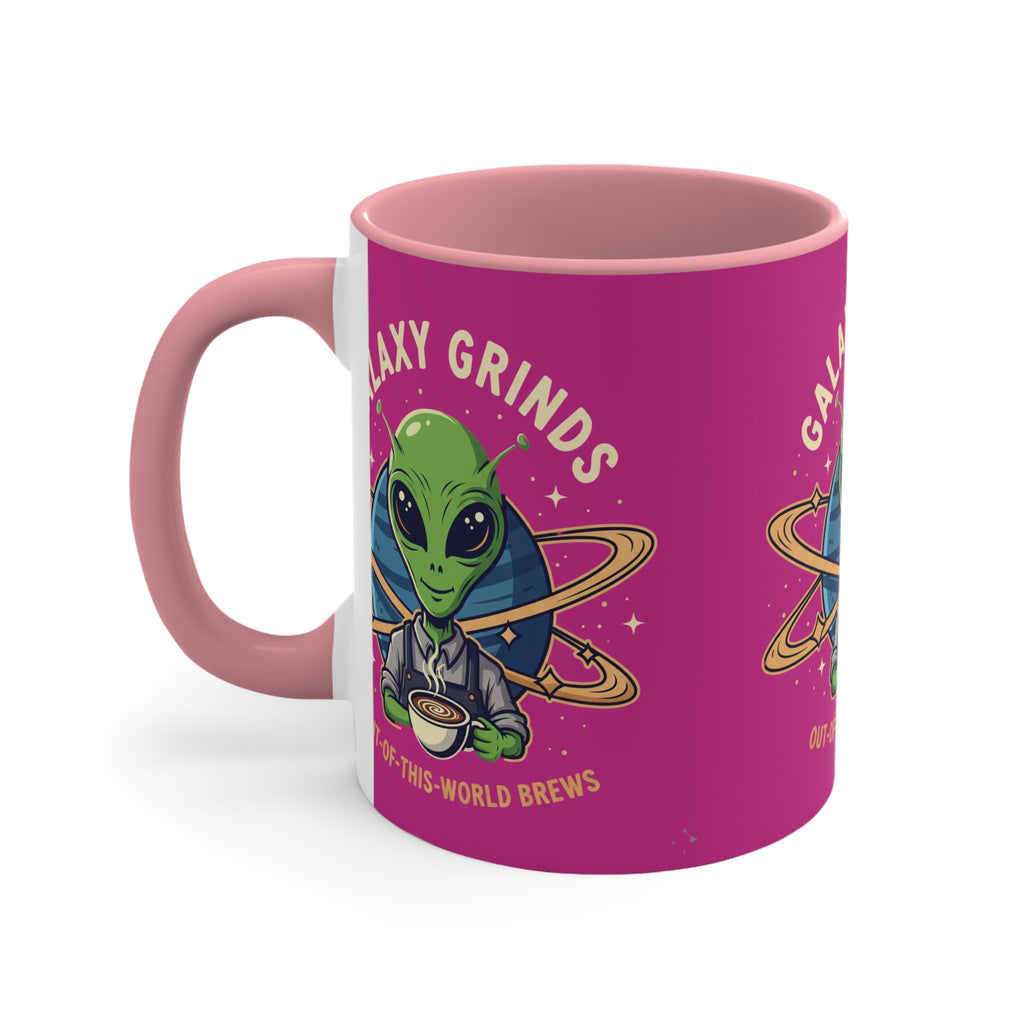 Galaxy Grinds Coffee Mug — Alien 'Out-of-This-World Brews' 11oz Accent Mug Printify
