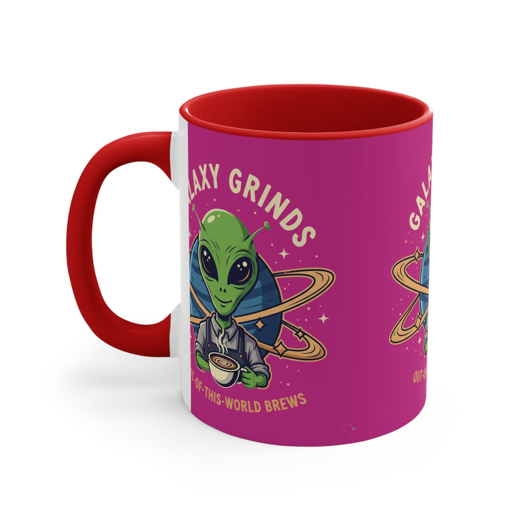 Galaxy Grinds Coffee Mug — Alien 'Out-of-This-World Brews' 11oz Accent Mug Printify