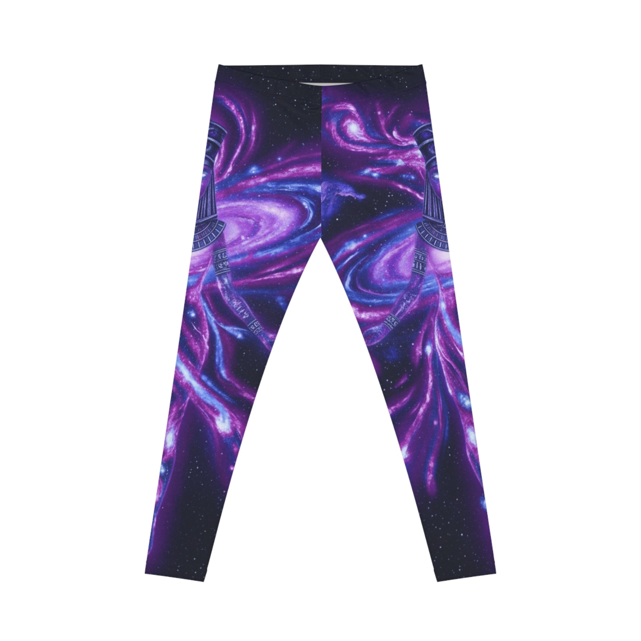 Galaxy Pharaoh Women's Leggings — Purple Cosmic Ancient Egypt AOP