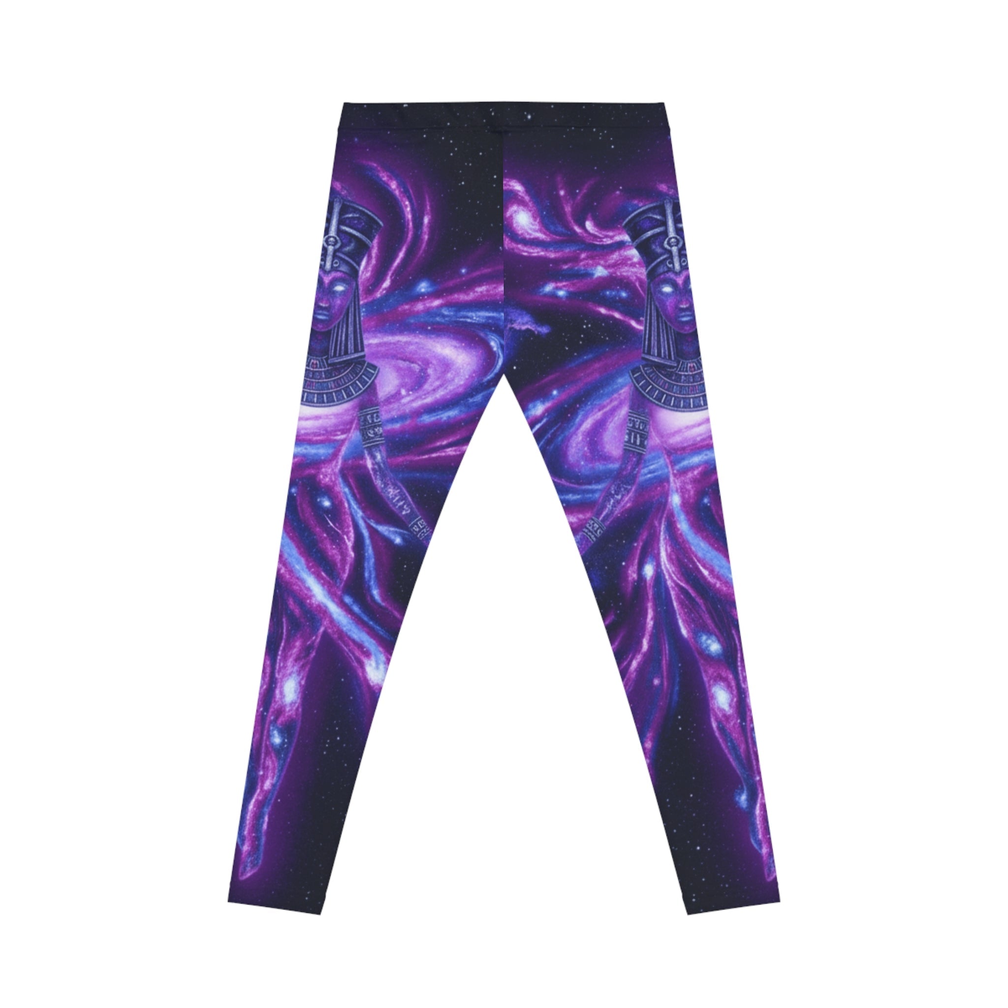 Galaxy Pharaoh Women's Leggings — Purple Cosmic Ancient Egypt AOP