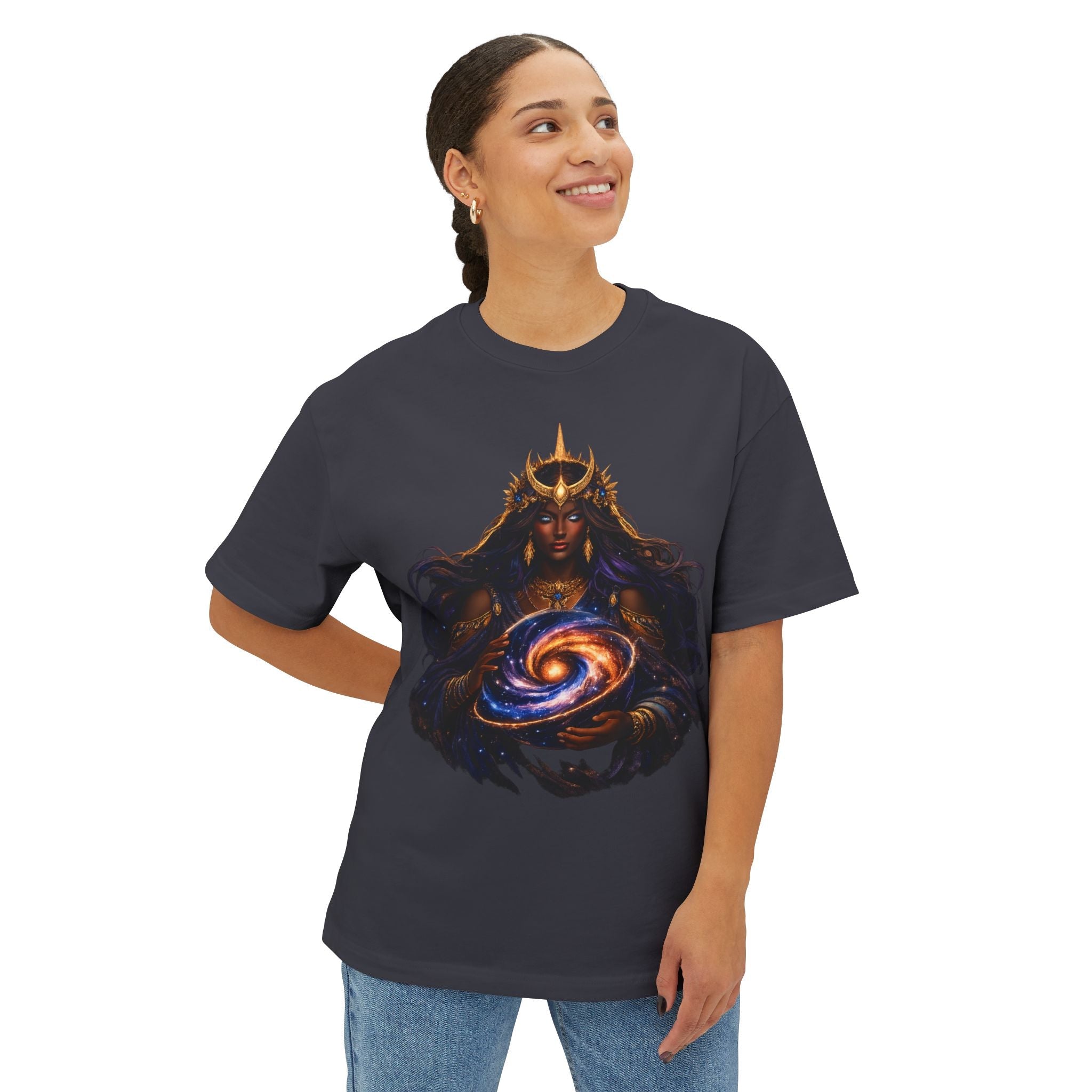 Galaxy Queen Tee | Cosmic Goddess Unisex Oversized Boxy Tee