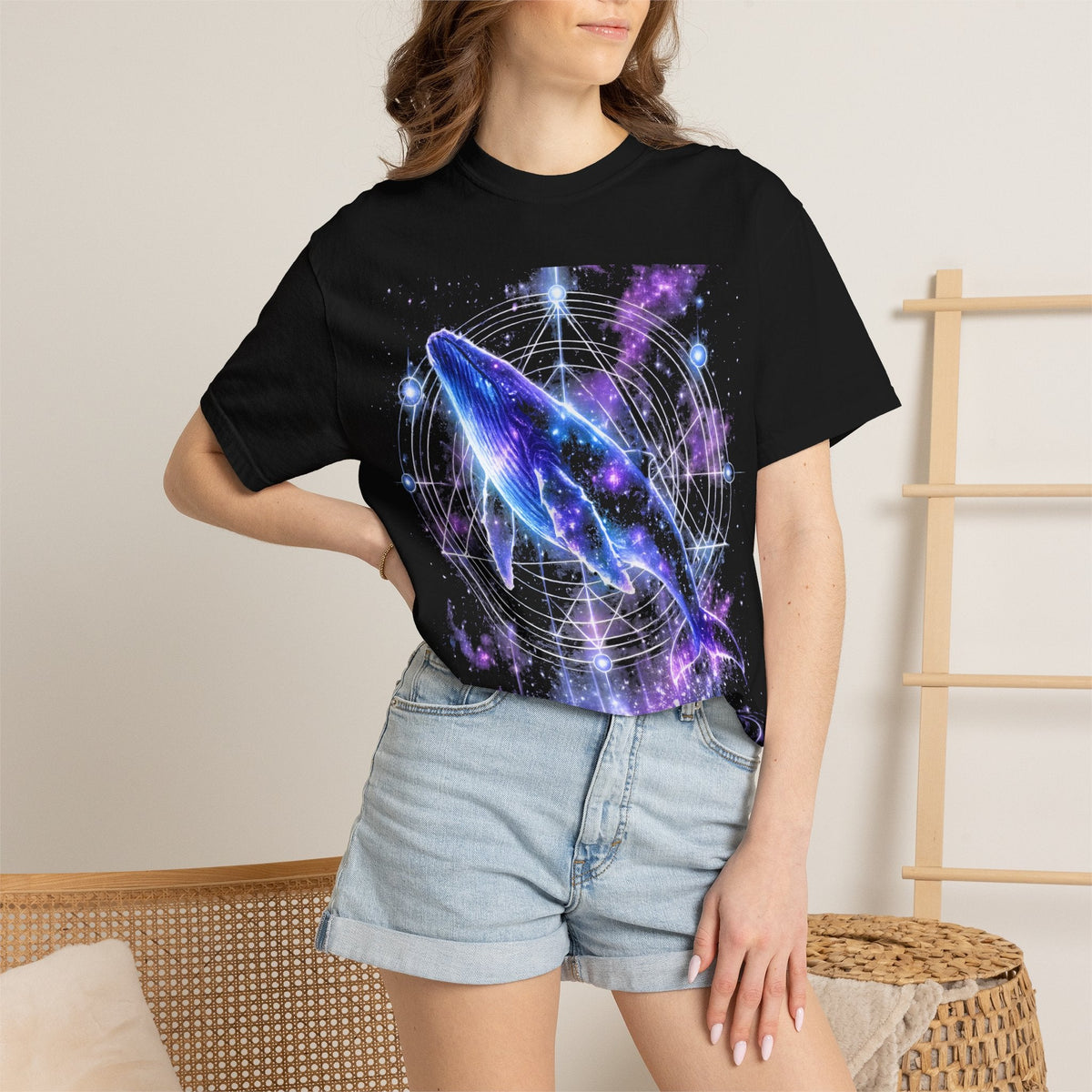 Galaxy Whale T-Shirt — Cosmic Whale Graphic Tee for Ocean & Space Lovers.