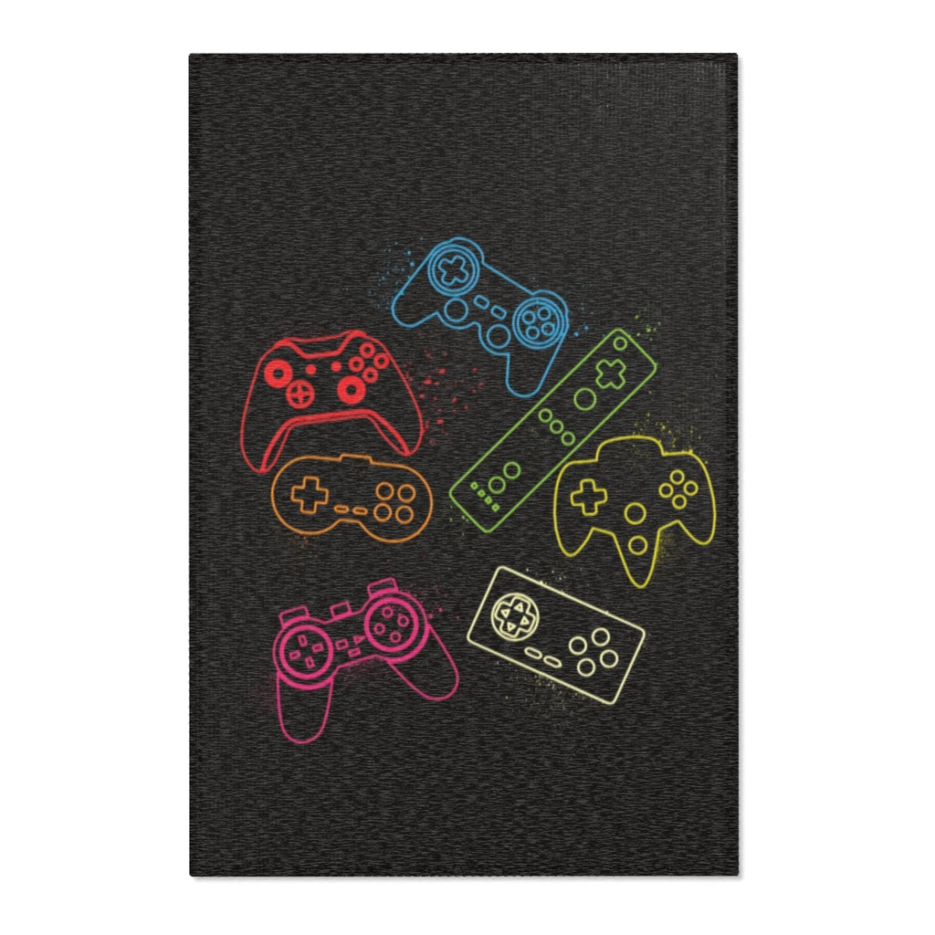 Gamer Area Rug, Playroom Decor, Video Game Addition, Gaming Room Accessory, Game Controller Design Printify