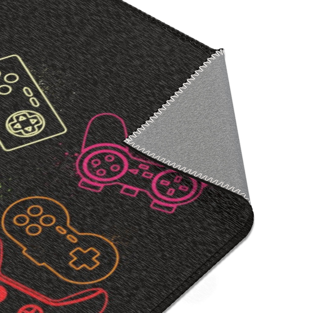 Gamer Area Rug, Playroom Decor, Video Game Addition, Gaming Room Accessory, Game Controller Design Printify