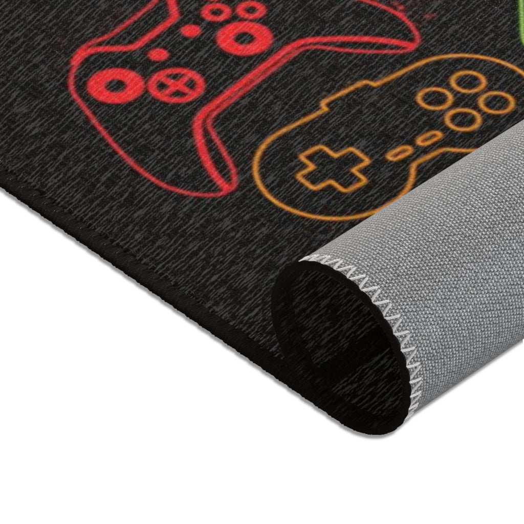 Gamer Area Rug, Playroom Decor, Video Game Addition, Gaming Room Accessory, Game Controller Design Printify