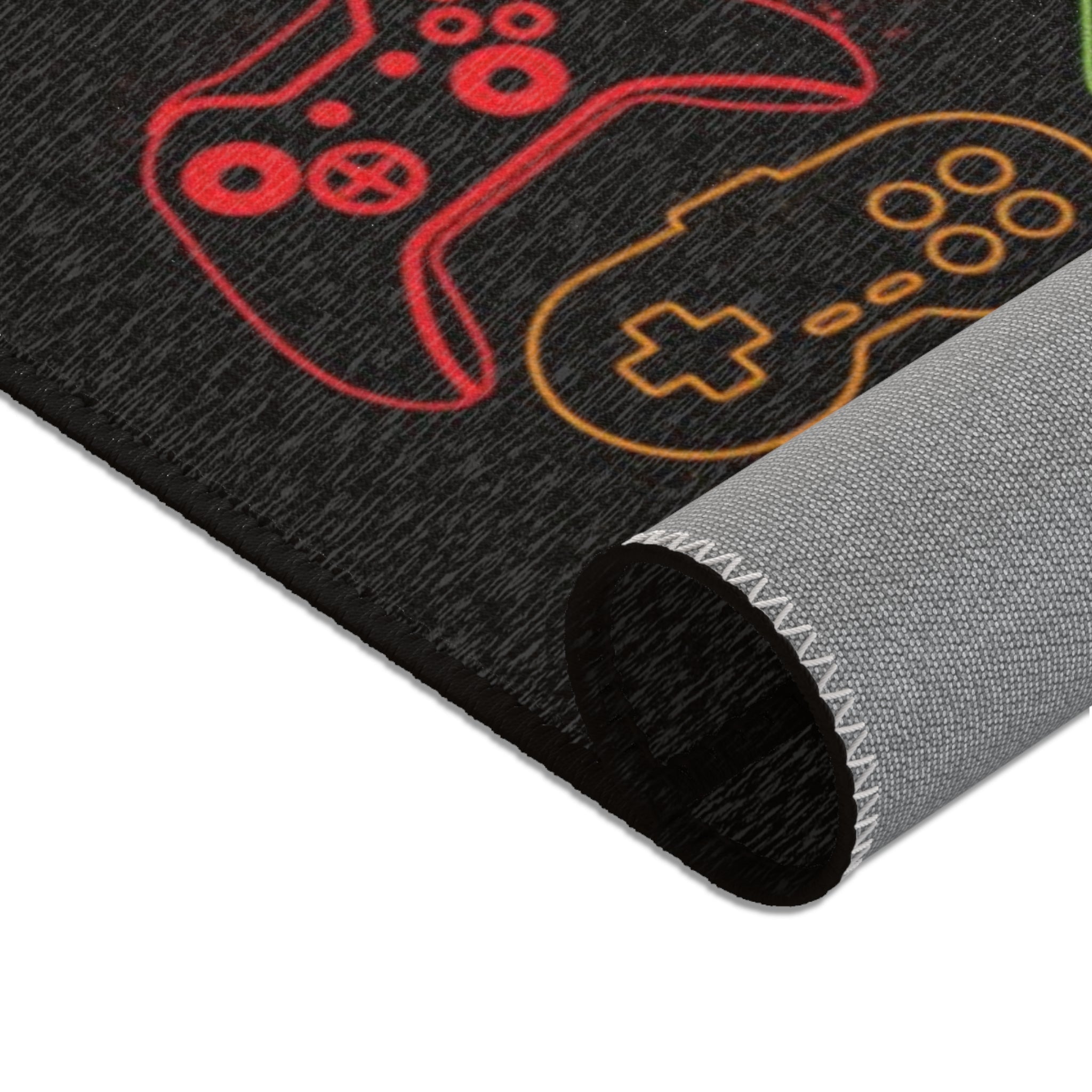 Gamer Area Rug, Playroom Decor, Video Game Addition, Gaming Room Accessory, Game Controller Design Printify
